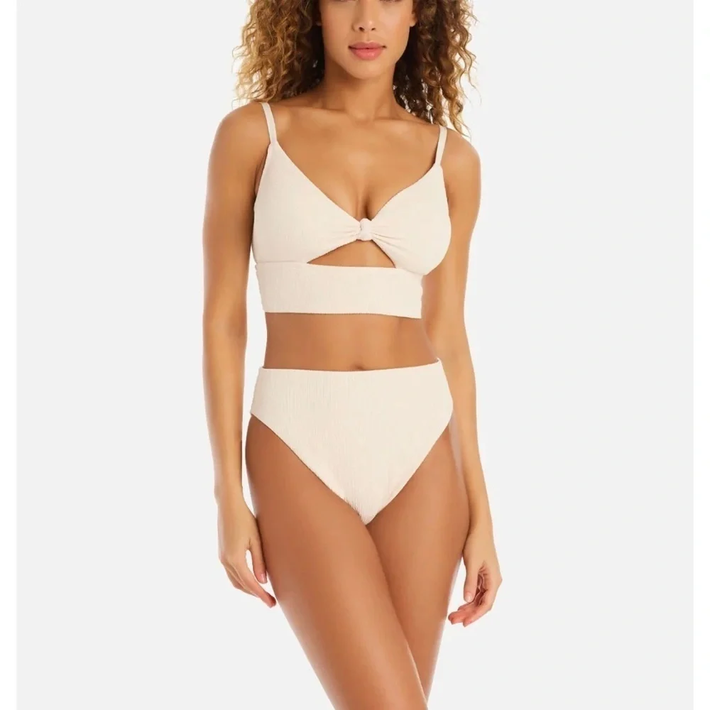 NWT Anthropologie Sanctuary  High Waisted High Leg Bikini Bottom Large